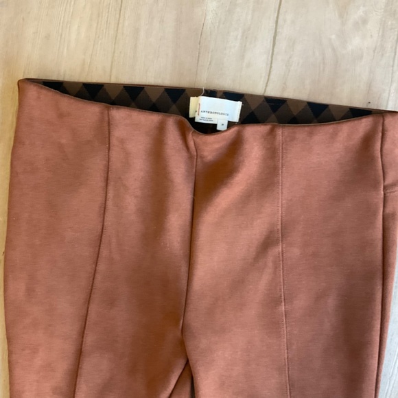 Anthropologie Faux Suede Leggings cognac brown pants western equestrian rich mom - Picture 9 of 15